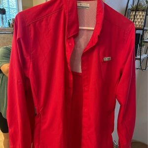 Columbia women’s PFG fishing snap button up shirts size medium